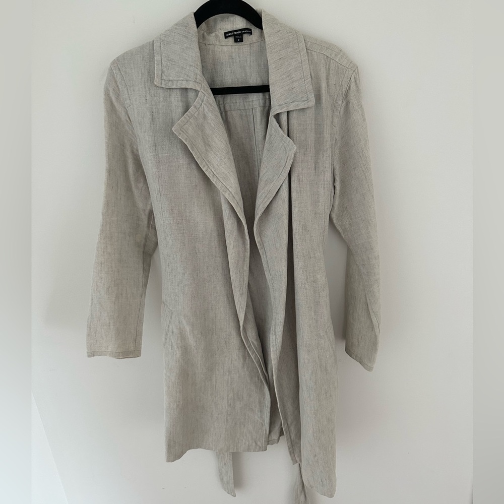 James purse linen trench coat